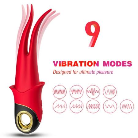 Vibratore Ombra Doppia Testa Rosso