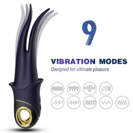 Vibratore Ombra Doppia Testa Teasing Blu