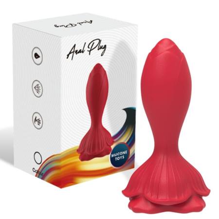 Vibratore Rosa e Telecomando Piccolo Plug Anale Rosso