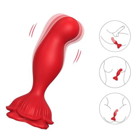 Vibratore Rosa e Telecomando Plug Anale Rosso