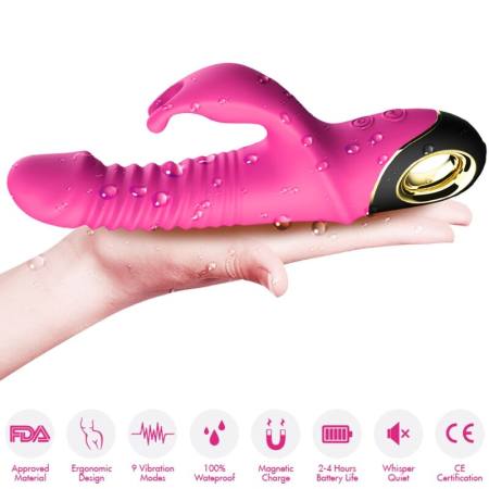 Vibratore Zing Dildo Coniglio Fucsia