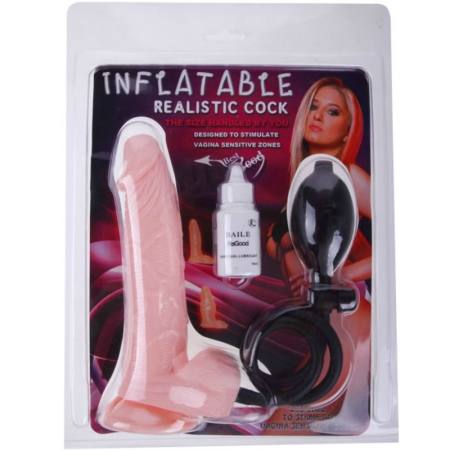 BAILE - INFLATABLE REALISTIC INFLATABLE DILDO WITH SUCTION CUP 19.3 CM