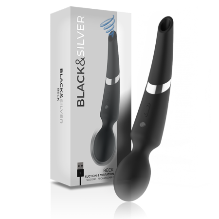 Massaggiatore e Aspirazione in Silicone Ricaricabile Beck Nero