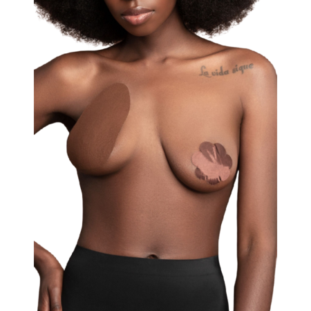 BYE-BRA - BREASTS ENHANCER + 3 PAIRS OF SATIN BROWN CUP D/F