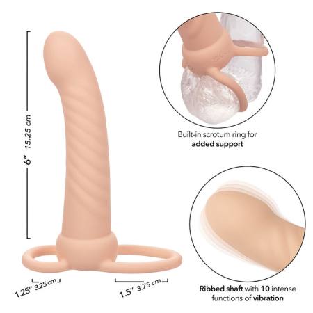 Maxx Ribbed Dual Penetrator 10 Vibrazioni Carne