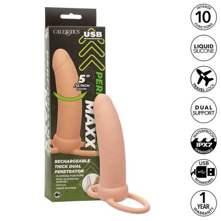 Maxx Thick Dual Penetrator 10 Vibrazioni Carne