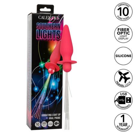 Southern Lights Light Up Plug Anale 10 Vibrazioni Silicone Rosa