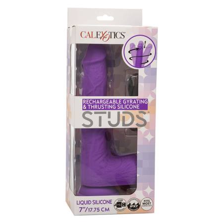 Studs Vibratore Ricaricabile E Rotante 10 Vibrazioni Viola