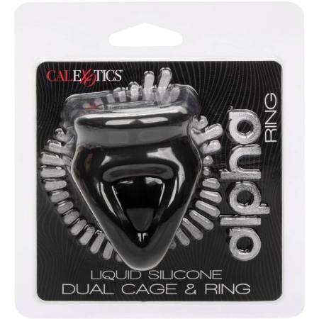 CALIFORNIA EXOTICS - ALPHA DUAL CAGE RING BLACK