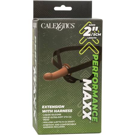 CALIFORNIA EXOTICS - PERFORMANCE MAXX EXTENSION WITH HARNESS BROWN SKIN