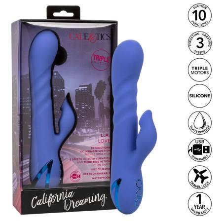 CALIFORNIA EXOTICS - L.A LOVE VIBRATOR & SUCKER BLUE BY CALIFORNIA DREAMING