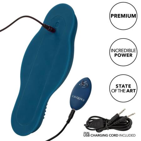 CALIFORNIA EXOTICS - RIDER MASSAGER DOUBLE MOTOR REMOTE CONTROL BLUE