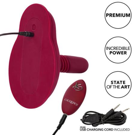 CALIFORNIA EXOTICS - RIDER MASSAGER DOUBLE MOTOR REMOTE CONTROL RED