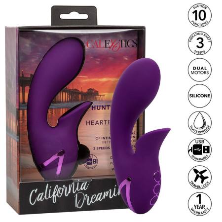 CALIFORNIA EXOTICS - HUNTINGTON BEACH HEARTBREAKER STIMULATOR & SUCKER PURPLE BY CALIFORNIA DREAMING