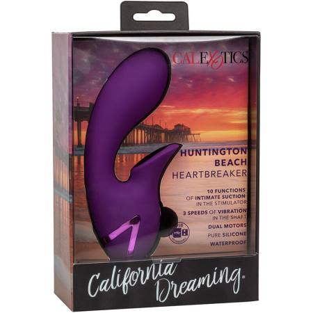 CALIFORNIA EXOTICS - HUNTINGTON BEACH HEARTBREAKER STIMULATOR & SUCKER PURPLE BY CALIFORNIA DREAMING