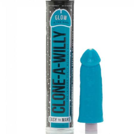 Clonatore Del Pene Luminescente Blu Con Vibratore