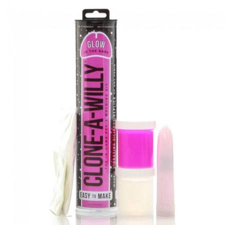 Clonatore Del Pene Luminescente Rosa Con Vibratore