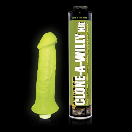 Clonatore Del Pene Willy Luminescente Verde Con Vibratore