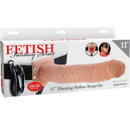 FETISH FANTASY SERIES - SERIES 11 HOLLOW STRAP-ON VIBRANTE CON SFERE 27.9CM CARNE