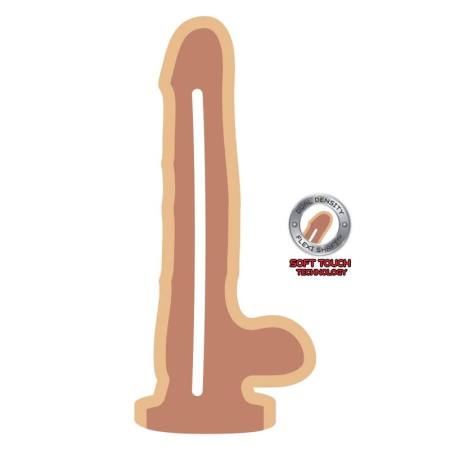 Dildo a Doppia Densità 25,5 CM Palle Di Pelle