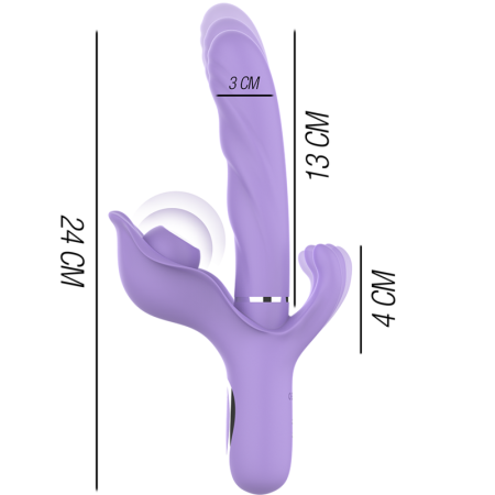 Vibratore Multifunzione Ricaricabile Billie Aspirante E Pulsante Viola