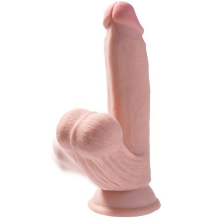 KING COCK - PLUS 3D DILDO SFERE OSCILLANTI 15.2 CM PELLE CHIARA