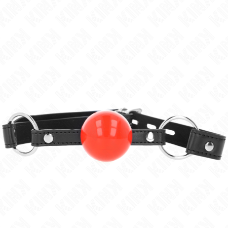 Ball 4 Cm Gag Con Serratura Sfera Rossa Cinturino Nero 60 X 2 Cm