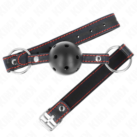 KINK - HOLLOW HARD BLACK BALL GAG MODEL 2 65 x 2.5 CM