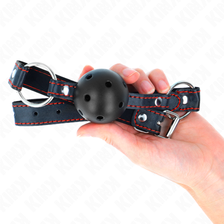 KINK - HOLLOW HARD BLACK BALL GAG MODEL 2 65 x 2.5 CM