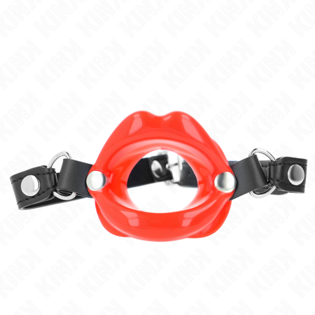 Bavaglio Lip 8 Cm Con Cinturino In Similpelle Rosso 63 X 2 Cm Regolabile 39-58 Cm