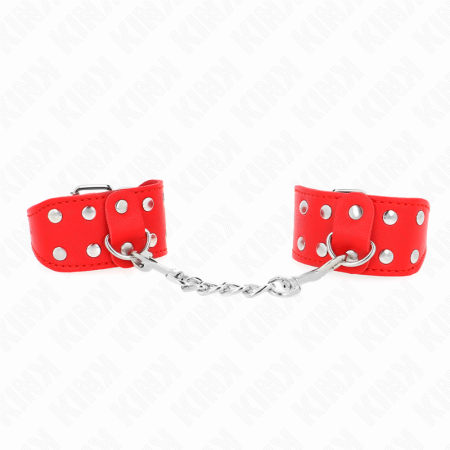 Bracciali Con Doppia Linea Di Borchie Regolabili Rosso