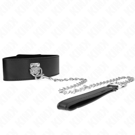 KINK - NECKLACE WITH BELT 65 CM WITH WIDE BLACK STRAP ADJUSTABLE 33.5-41 CM X 5 CM