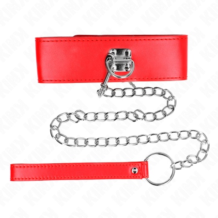 Collana Con Cintura 65 Cm Con Largo Cinturino Rosso Regolabile 33,5-41 Cm X 5 Cm