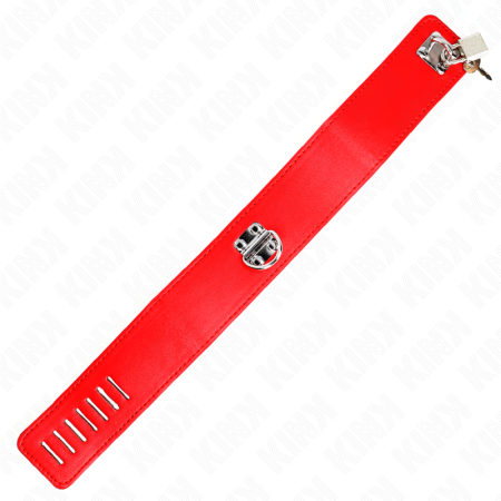 KINK - NECKLACE WITH BELT 65 CM WITH WIDE RED STRAP ADJUSTABLE 33.5-41 CM X 5 CM