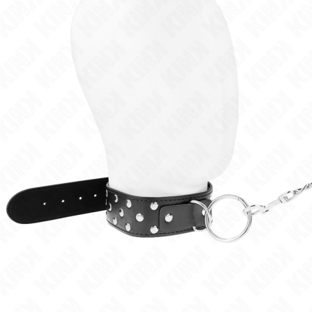 Collana Con Cinturino Ad Anello Rivetto Con Cintura 65 Cm Nero Regolabile 36-50 Cm X 3,8 Cm