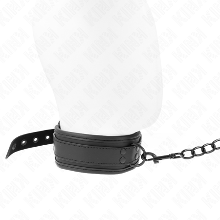 KINK - NEOPRENE BONDAGE COLLAR MODEL 1 WITH BELT 78 CM ADJUSTABLE 37.5 X 49.5 CM