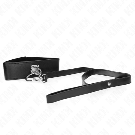 KINK - STUDDED LEASH 116 CM COLLAR WITH LEATHERETTE STRAP 50 X 5 CM