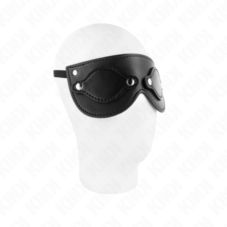 Maschera In Similpelle Con Copri Occhi Rimovibili 22 X 9 Cm