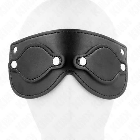 Maschera In Similpelle Con Copri Occhi Rimovibili 22 X 9 Cm