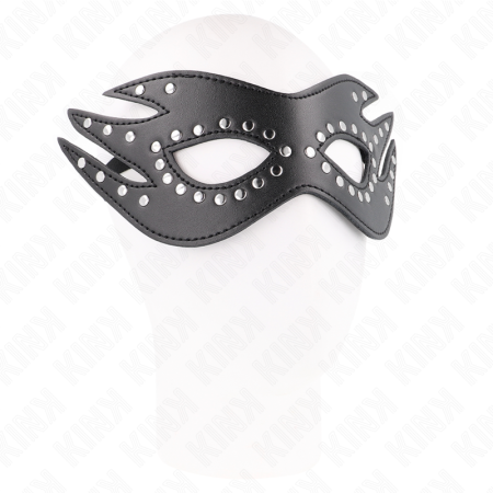 Maschera In Similpelle Con Rivetti Modello 3 26 X 9,5 Cm