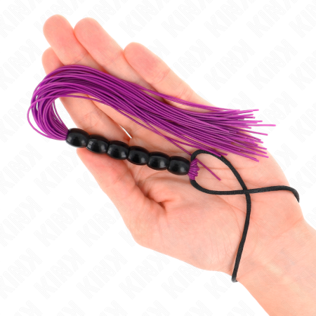 Mini Frusta In Silicone Con 6 Perline Viola 26 CM