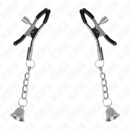 KINK - SILVER BELL PENDANT NIPPLE CLAMPS 6 CM