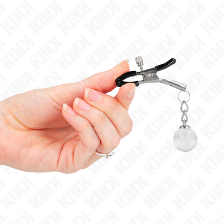 KINK - GLASS BEAD NIPPLE CLAMPS SILVER 6 CM