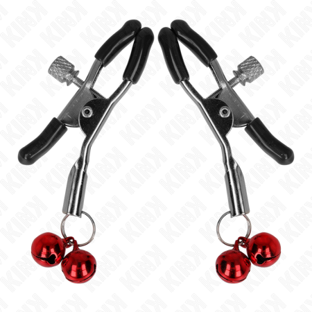 KINK - DOUBLE BELL NIPPLE CLAMP RED 6 CM