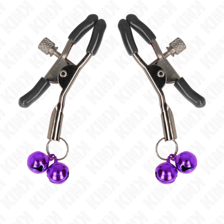 KINK - DOUBLE BELL NIPPLE CLAMP PURPLE 6 CM