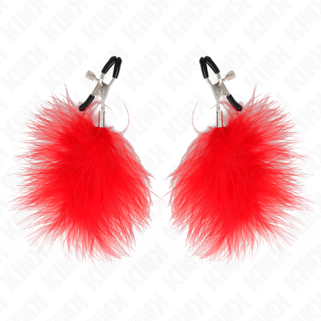 KINK - FEATHER NIPPLE CLAMP RED 7 CM