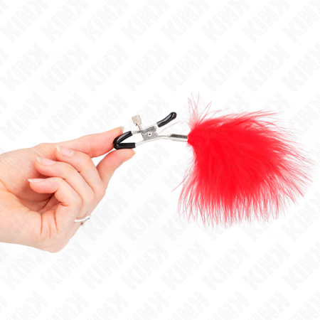 KINK - FEATHER NIPPLE CLAMP RED 7 CM