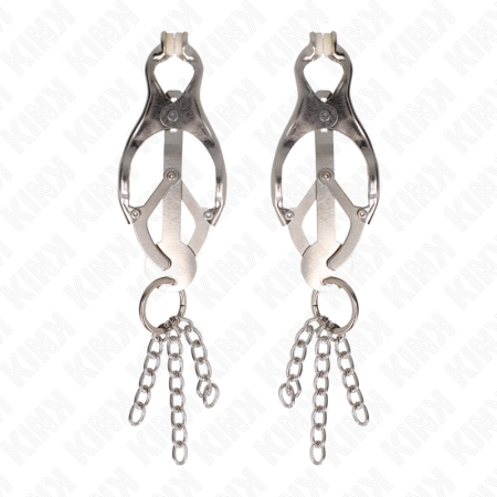 KINK - JAPANESE CLOVER NIPPLE CLAMPS WITH LITTLE CHAINS SILVER