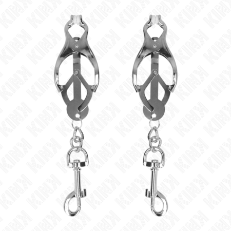 KINK - JAPANESE CLOVER NIPPLE CLAMPS WITH HOOKS SILVER