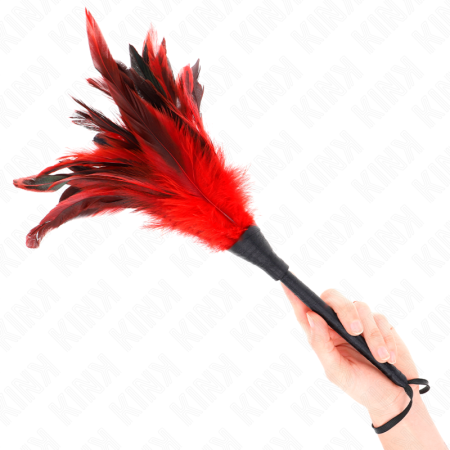 Piume Di Pollo Tickle A Forma Di Corno Rosso 36 Cm